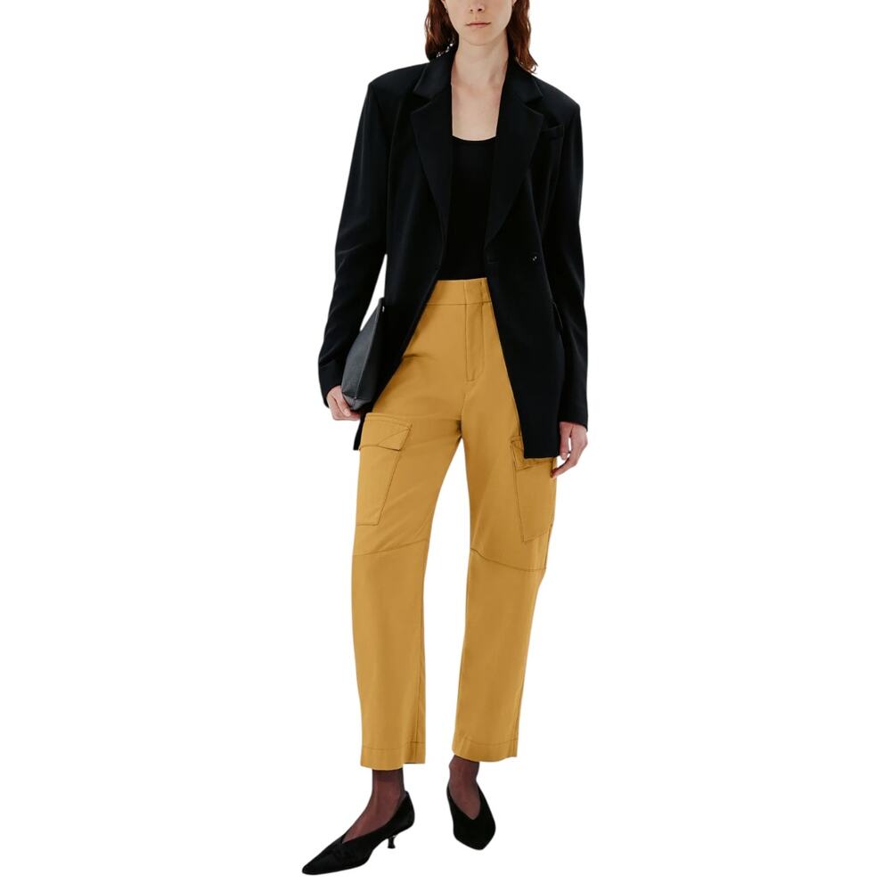 Another Tomorrow Curved Cargo Pants Goldenrod Cropped Italy Size IT 36 US 0